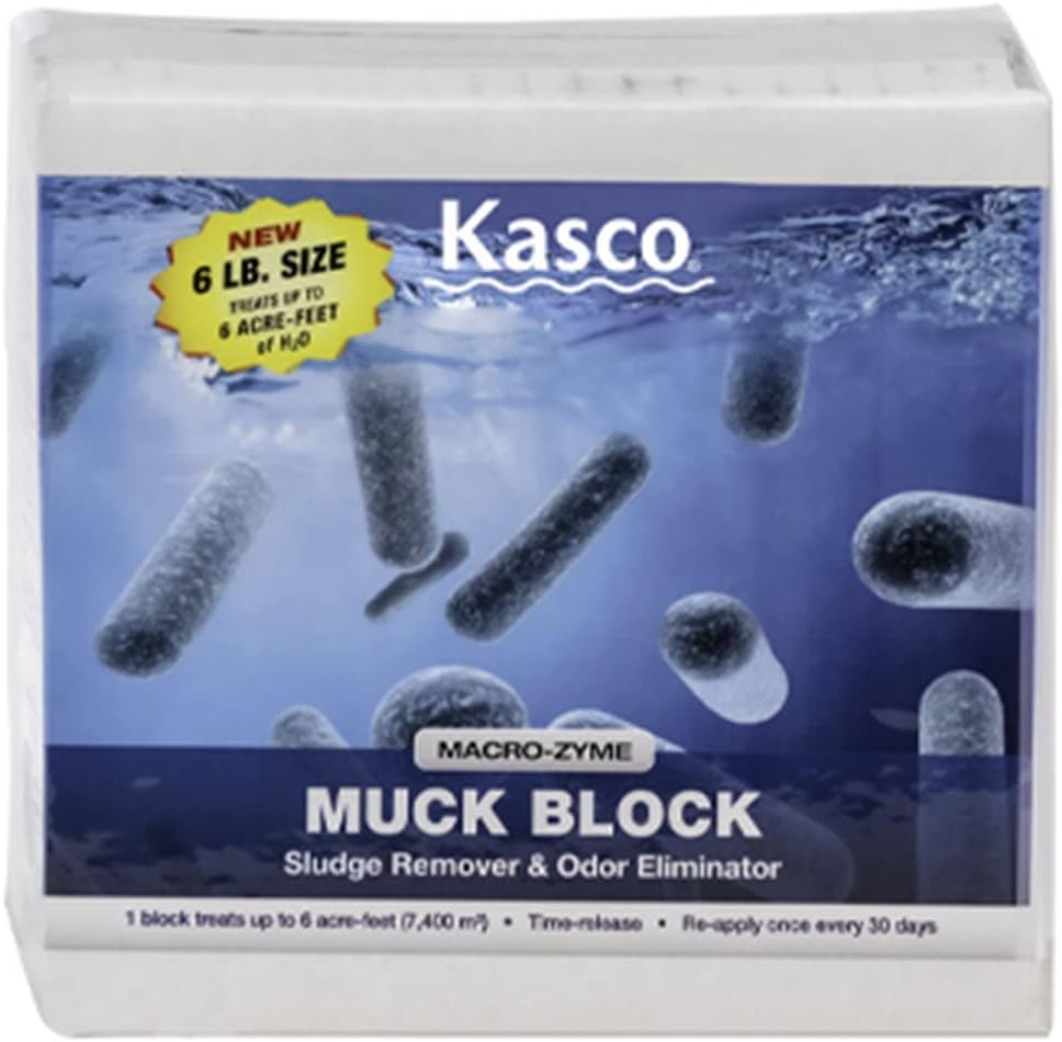 Kasco Macro Zyme Time Release Muck Block Beneficioso  Removedor de suciedad para estanques y lagos  Tratamiento no químico para lagos y estanques