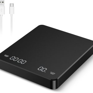 AMIR Báscula digital de cocina con temporizador, escala de goteo de espresso de alta precisión de 6.6 lbs0.00 oz, báscula de café portátil AMIR Báscula digital de cocina con temporizador, escala de goteo de espresso de alta precisión de 6.6 lbs0.00 oz, báscula de café portátil