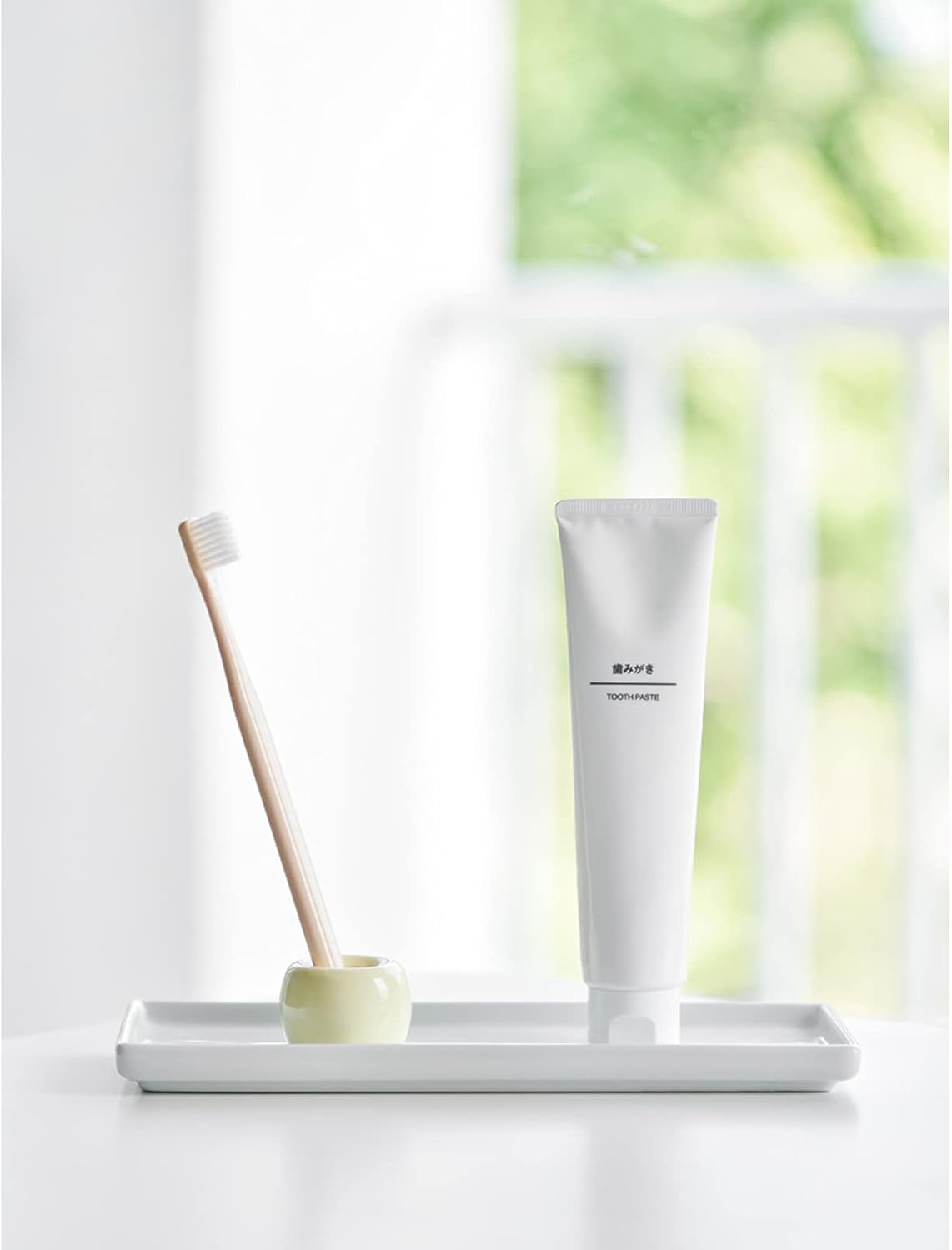 Soporte de cerámica para cepillos de dientes de baño, bandeja para cepillos de dientes para tocador, organizador de almacenamiento para sostener