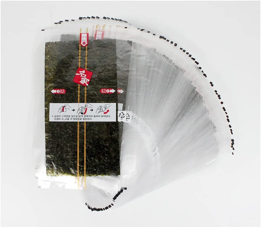 Myungga – Envoltorios de algas marinas para bolas de arroz triangular Onigiri, kit de iniciación de arroz Nori y Sushi (50 hojas)