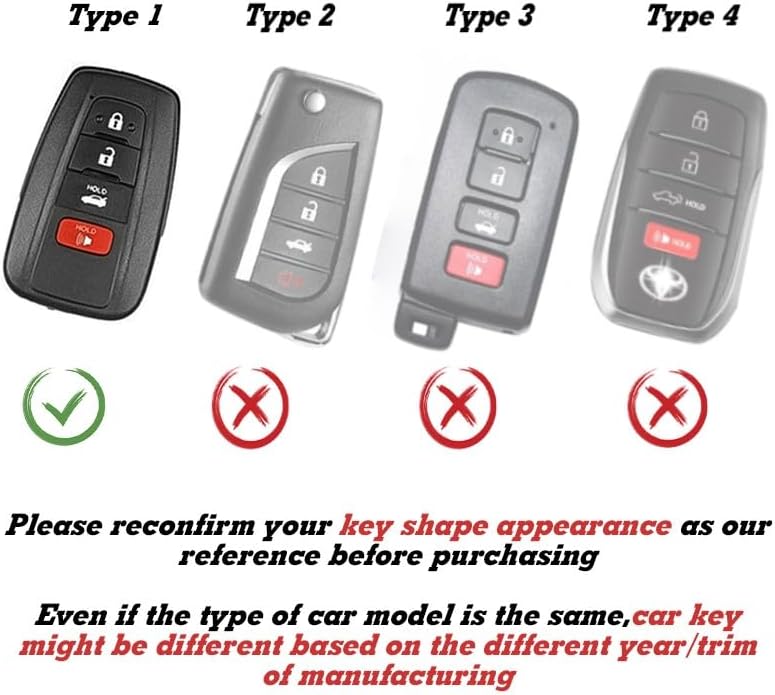 Xotic Tech – Carcasa para llavero con sello completo de TPU blanco con 4 botones antipolvo con llavero compatible con Toyota Camry RAV4 C-HR Avalon