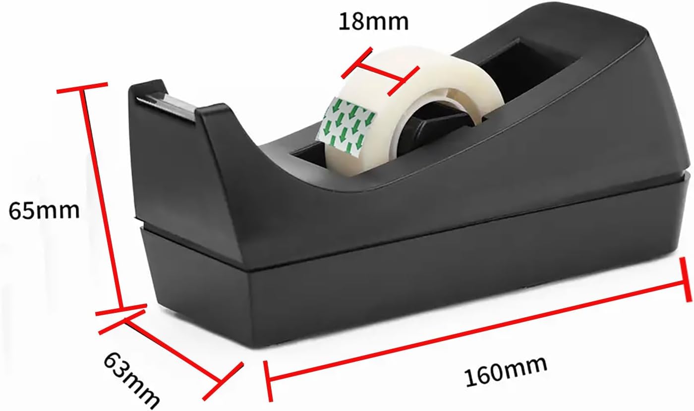 Minghaoda Dispensador de cinta de escritorio con base antideslizante, 12 rollos de cinta transparente con dispensador de 34 pulgadas x 1000