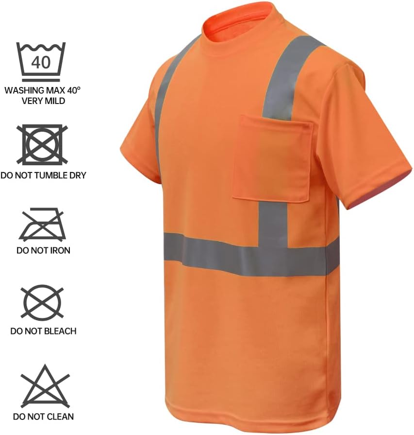 Camisa de seguridad ANSI Clase 2 Camiseta reflectante de alta visibilidad unisex