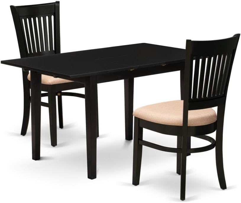East West Furniture NFVA3-BLK-C Juego de comedor