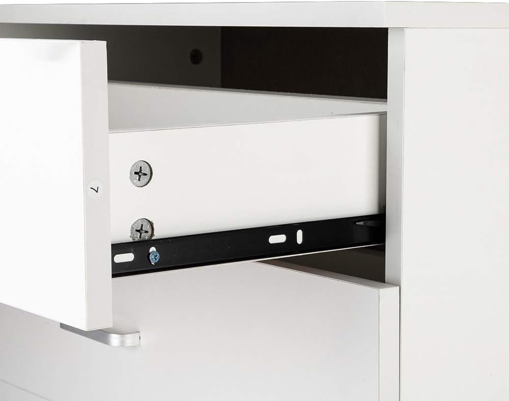 Cómoda moderna de 3 cajones, mesita de noche de madera con asas, armario de almacenamiento independiente para dormitorio, entrada, oficina, color
