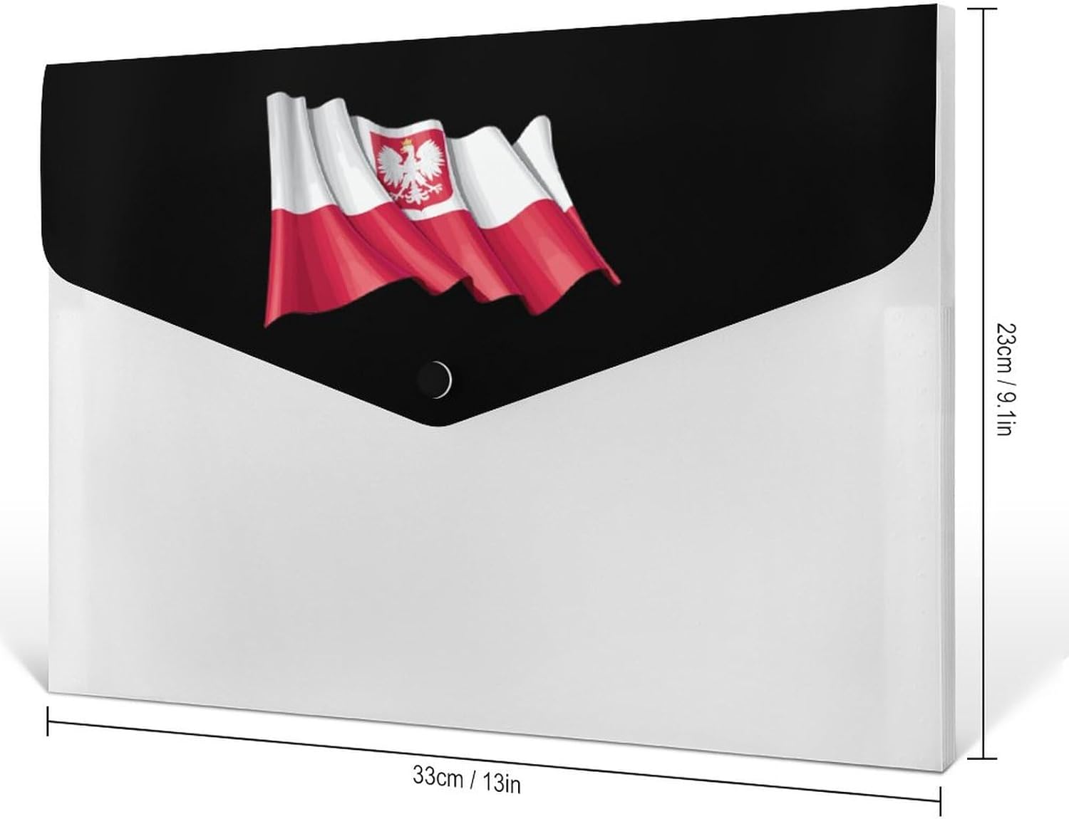Carpeta de archivo expansible con bandera del estado de Polonia, con bolsillo, carpetas de archivo, acordeón, organizador de documentos impreso