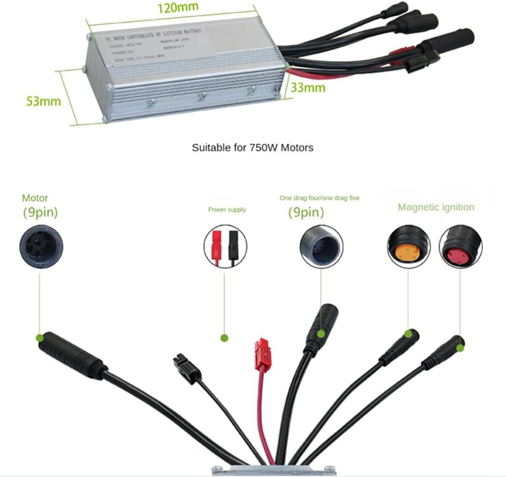 Smala JN25A Kit de controlador de bicicleta eléctrica Scooter eléctrico Kit controlador Ebike SW900 pantalla controlador de onda sinusoidal 3648 V