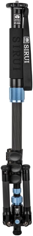 Sirui ep-224s multiuso 4secciones Lock Fibra de Carbono FotoVideo Monopod, 17libras Capacidad de pierna Flip, 63″ Altura Máxima