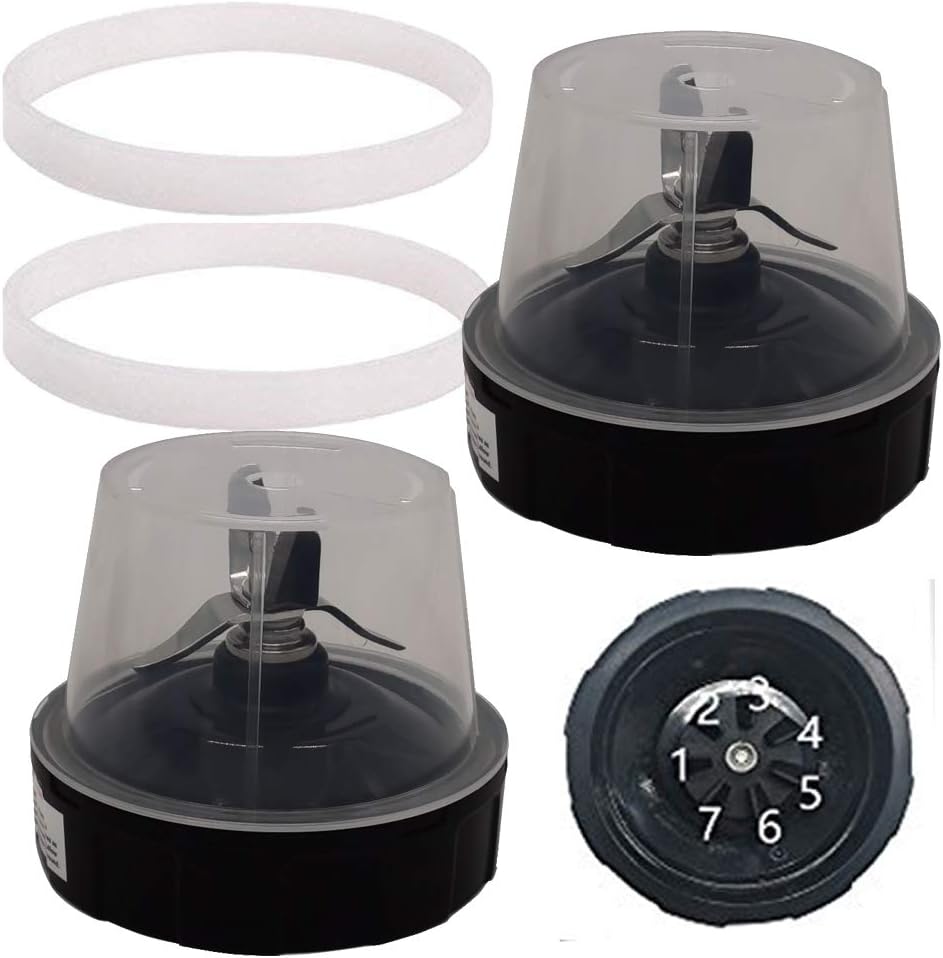 2 cuchillas extractoras profesionales con junta, compatibles con Ninja Nutri-Blender Pro con Auto-iQ, 1100 vatios, licuadora personal BN400, BN400C,