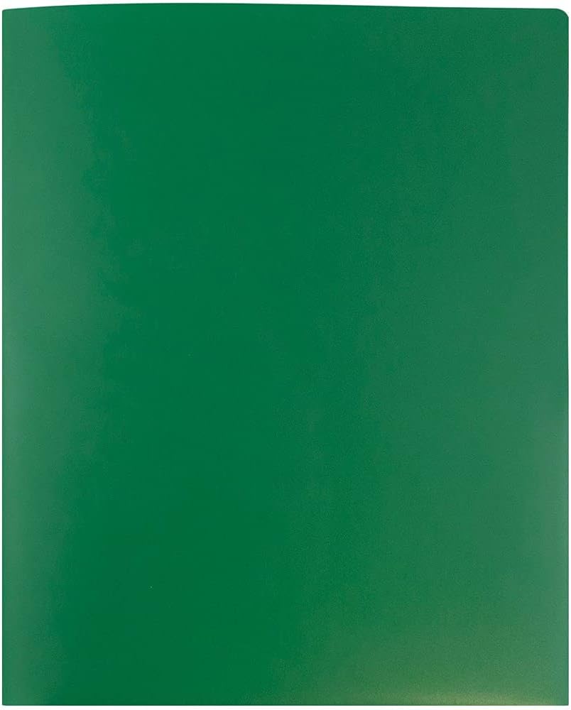 JAM PAPER – Carpetas escolares de plástico resistente con 2 bolsillos, color verde, paquete de 6