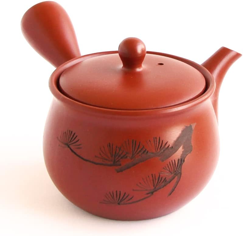 Kyusu – Tetera roja Tokoname yaki  Fabricado en Japón -11.5 fl oz11.4fl oz de capacidad  Japanese Tea KIMIKURA (filtro de malla fina incorporado)
