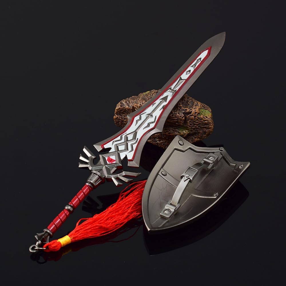 Superbuybox Legend of Zelda Link Arma Espada Daga Sheild Figura de acción Colección de Juego Decoración de Escritorio Habitación Mochila Colgante