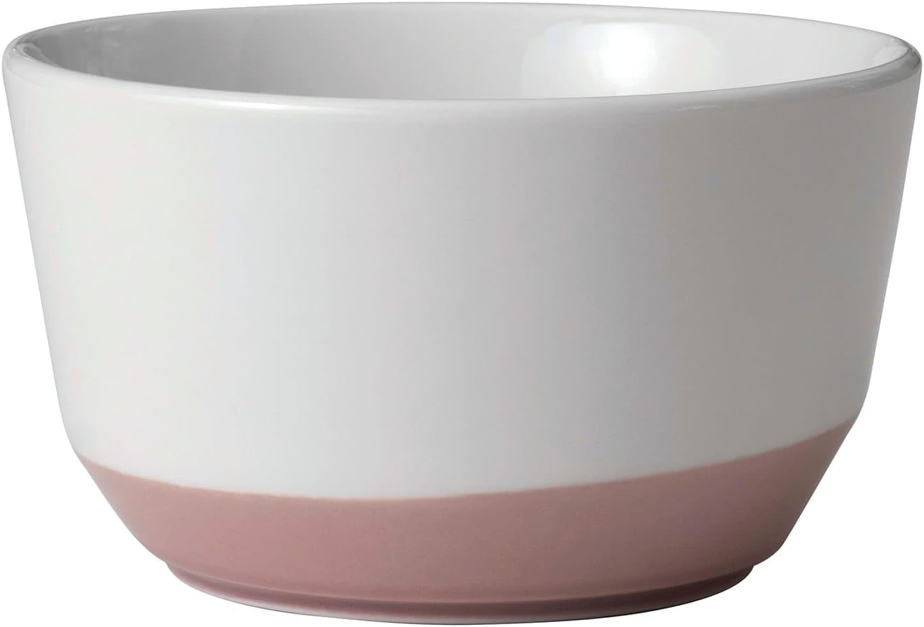 Libbey Austin – Ensaladera de sopa de porcelana de 28 onzas, paquete de 4, rosa sal del Himalaya