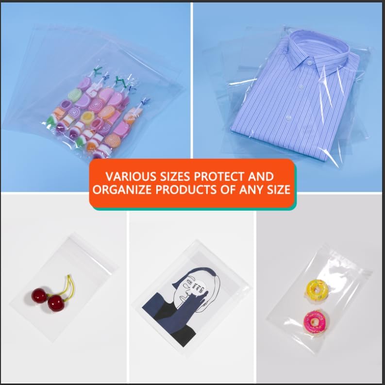 iMailer – 1000 unidades – Bolsas de celofán de plástico transparente de 8 x 10 pulgadas – Bolsas de celofán autosellables resellables para tarjetas