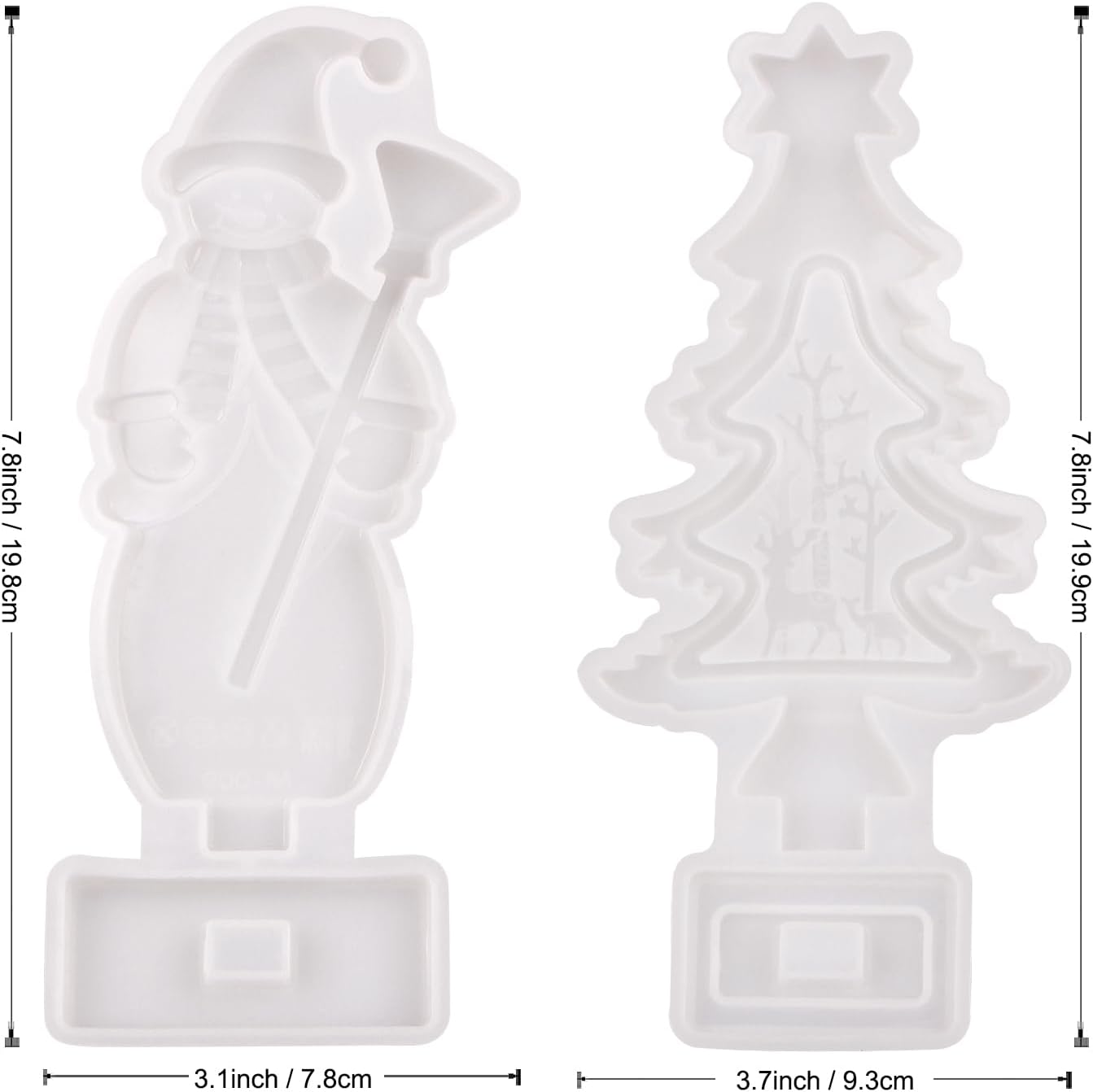 Moldes de silicona de resina navideña, moldes de adorno de cristal de muñeco de nieve de Papá Noel 3D para decoración del hogar, oficina, decoración