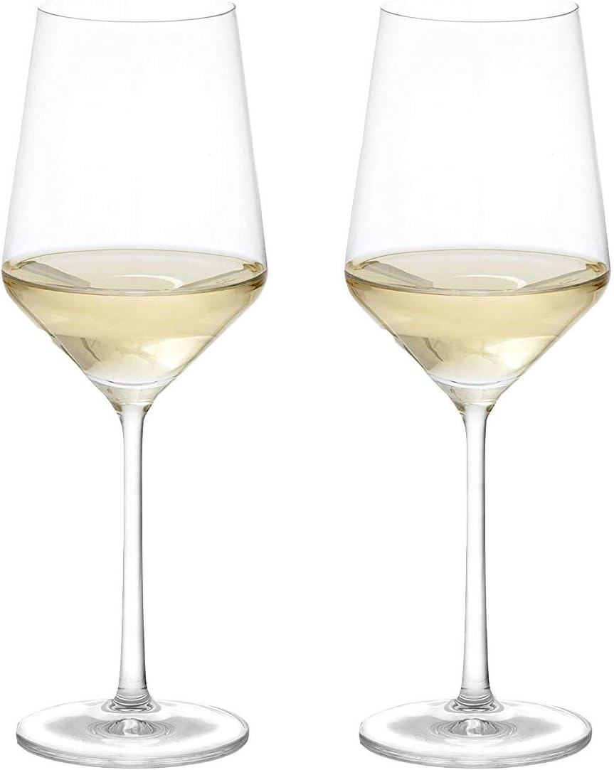 Juego de 2 copas de vino blanco de cristal de tallo largo, copas transparentes de 14 onzas sin plomo para cata de vino, fiestas o regalo único de