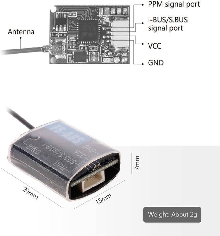 Flysky A8S Receptor 8CH PPM i-Bus S-Bus para FS-i4 FS-i6 FS-i6S Transmisor Racing Quadcopter (paquete de 2)