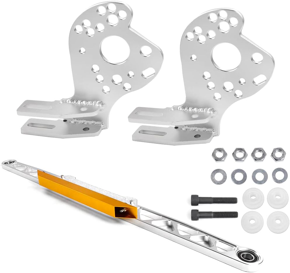 BARTOO Kit de barra de amarre de aluminio para brazo de control inferior inferior compatible con Honda Civic RSX DC5 EP3 EM2 ES1, plateado