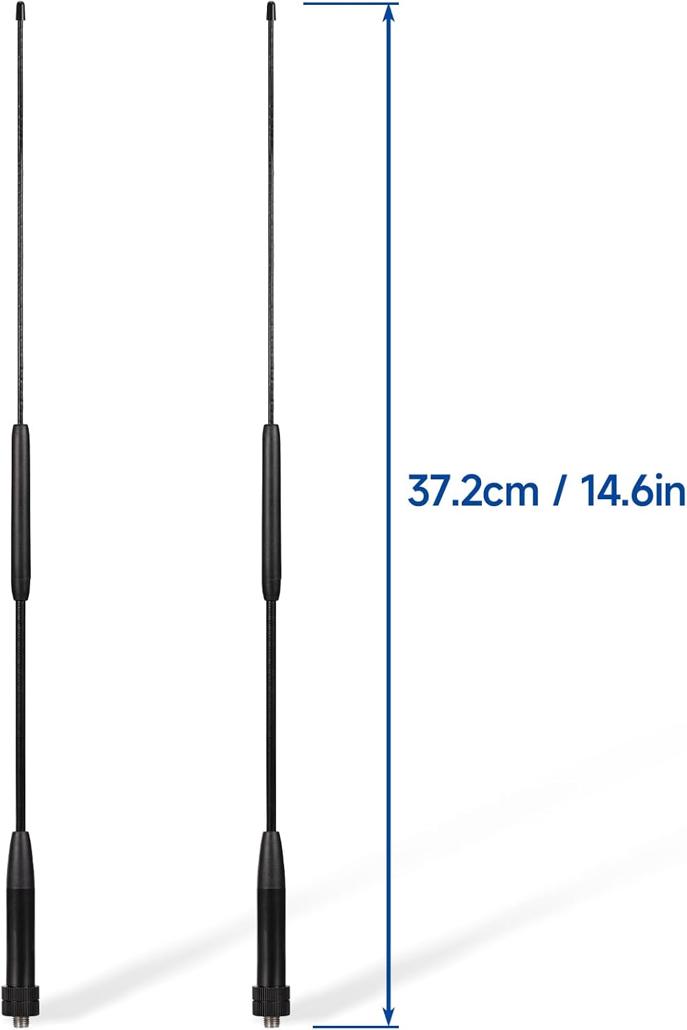 Eightwood Antena de látigo hembra SMA de doble banda VHF UHF 144430 Mhz antena de 14 pulgadas 2 unidades para radios Baofeng UV-5R UV-82 BF-F8HP