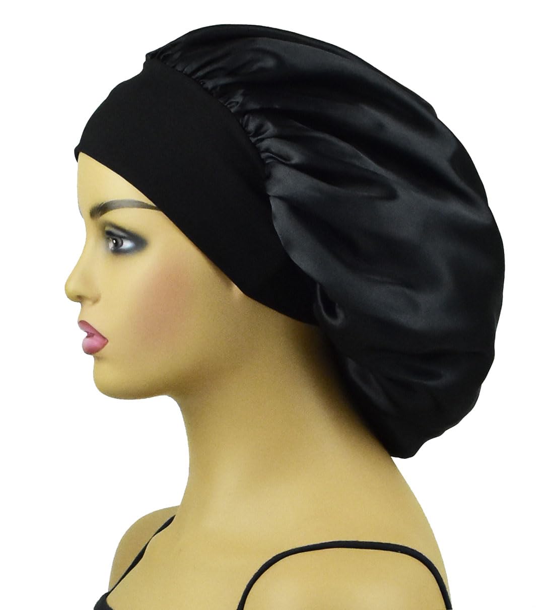 AILONSHAWN Gorro de satén para dormir rizado, gorro de seda para dormir para mujeres, gorro de seda para dormir, gorra de noche de banda ancha