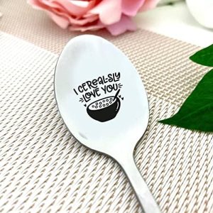 BIGEVENTS I Cerealsly Love You – Cucharas de cereales divertidas para amantes de los cereales grabadas, regalo práctico para papá, cuchara de BIGEVENTS I Cerealsly Love You – Cucharas de cereales divertidas para amantes de los cereales grabadas, regalo práctico para papá, cuchara de