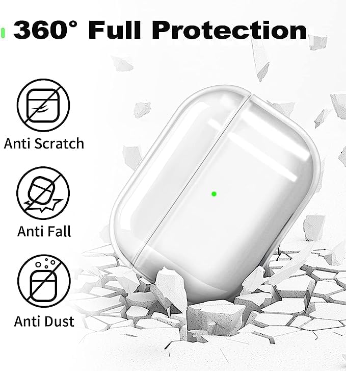 LRK Funda transparente compatible con Apple AirPods 3, no amarillenta soporta carga inalámbrica, material de TPU suave, portectivo y a prueba de