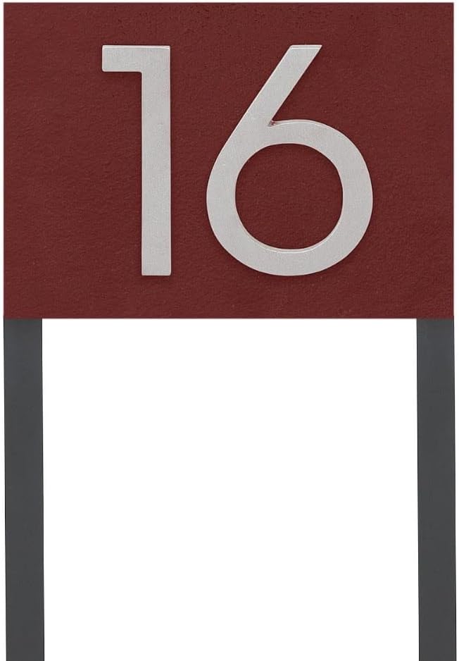 Letrero flotante moderno de 6 pulgadas con dirección horizontal para césped – Letrero personalizado para exteriores con estacas de césped – 10
