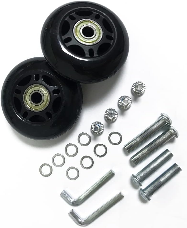 2 ruedas de repuesto para maletas de equipaje, 50647075843.543 in ruedas de goma en línea con kits de reparación de rodamientos ABEC-7 608ZZ de