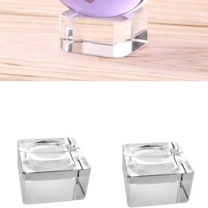 Amlong Crystal Soporte cuadrado de bola de cristal (para bola pequeña de 1.575-2.362 in), juego de 2 Amlong Crystal Soporte cuadrado de bola de cristal (para bola pequeña de 1.575-2.362 in), juego de 2