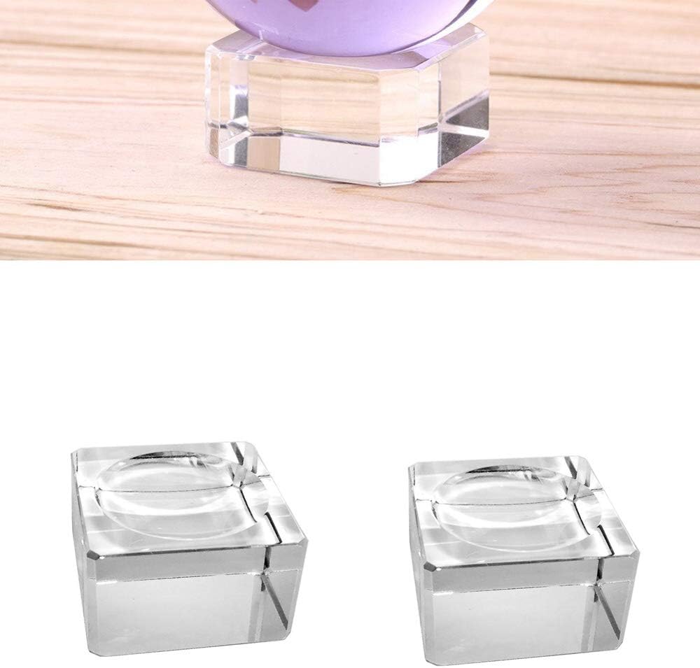 Amlong Crystal Soporte cuadrado de bola de cristal (para bola pequeña de 1.575-2.362 in), juego de 2