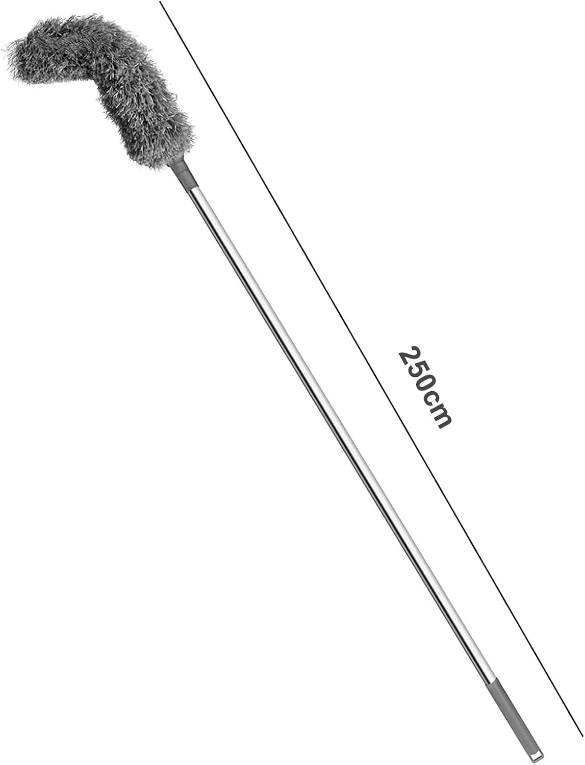 AOKID Cepillo de limpieza, cepillo de limpieza de canalones, cepillo de limpieza de canalones, herramienta de limpieza de techos con poste de
