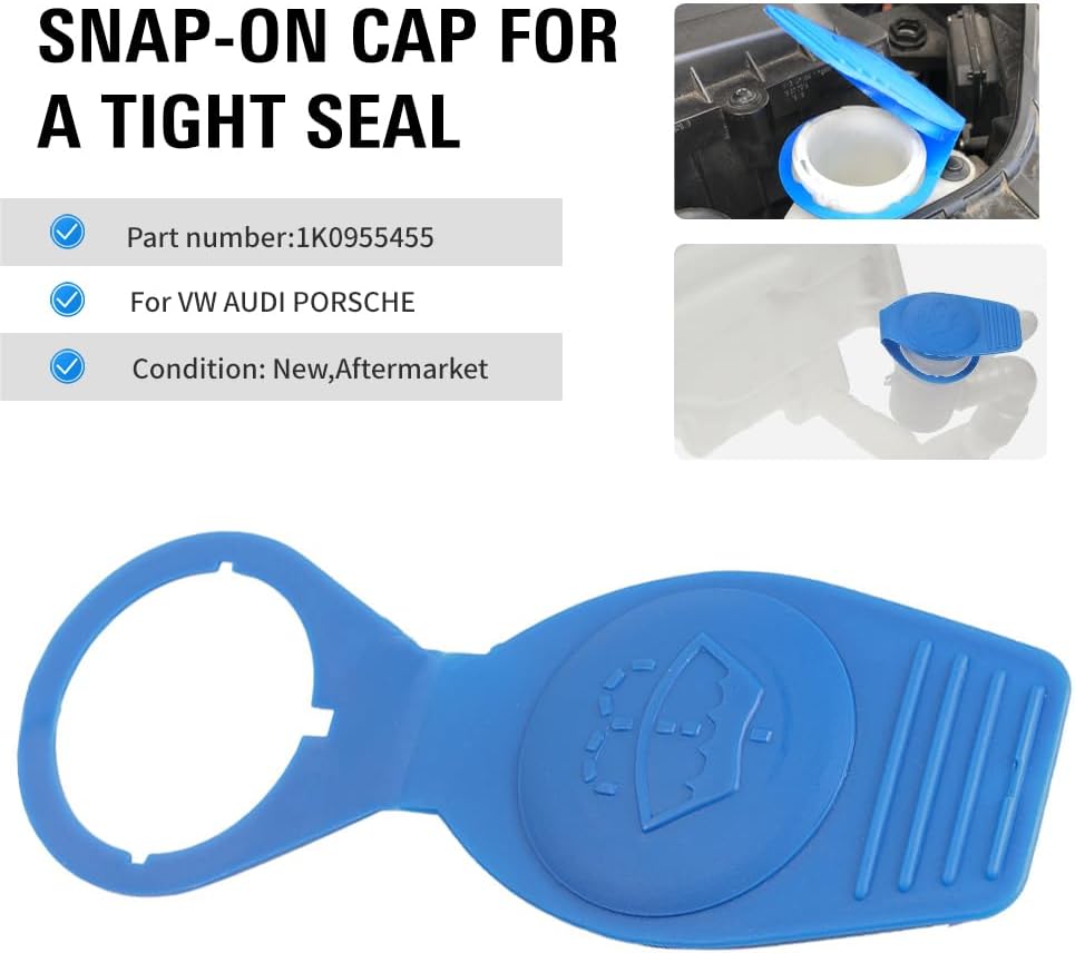 GZYF Tapa de depósito de líquido para limpiaparabrisas Tapa de depósito para VW para Audi para Porsche 1K0955455