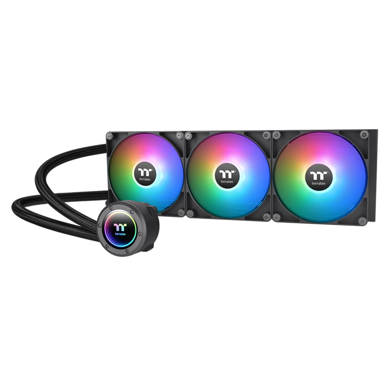 Thermaltake TH420 ARGB Sync V2 – Enfriador líquido de CPUEnfriamiento líquido ALO, ventilador 5.512 in* 3PWM 500  2000 RPMbloque de agua espejoMB