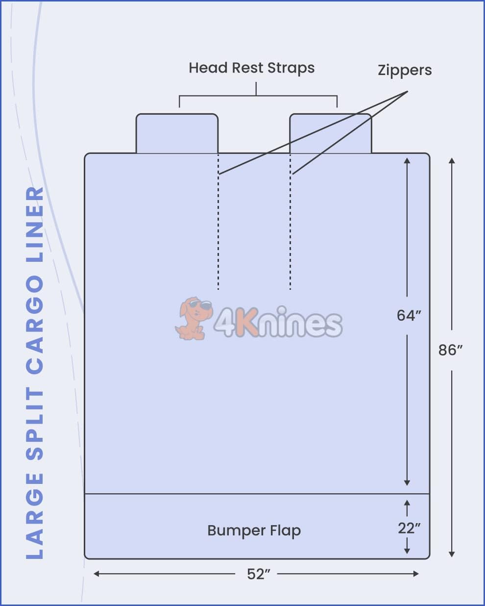 4Knines – Forro de carga para asientos plegables, Compatible con paso de reposabrazos y división 6040, compañía con base en Estados Unidos