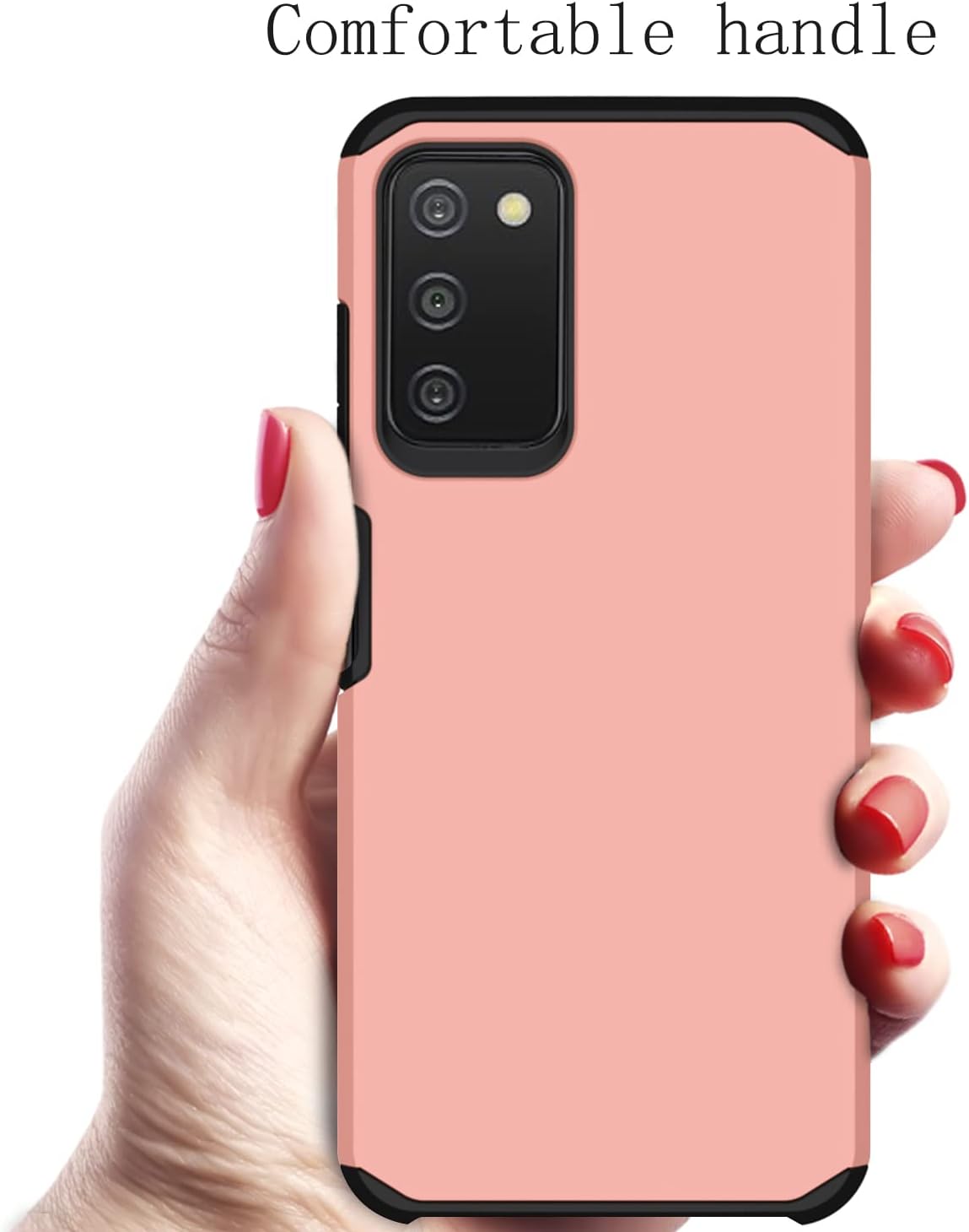 Funda para Samsung Galaxy A03S con protector de pantalla de vidrio templado 9H, híbrida duradera a prueba de golpes, funda protectora de cuerpo
