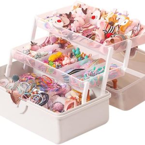 Caja de almacenamiento multiusos de tres capas de 12 pulgadas, caja de herramientas plegable, estuche de arte y manualidades, diadema para el Caja de almacenamiento multiusos de tres capas de 12 pulgadas, caja de herramientas plegable, estuche de arte y manualidades, diadema para el