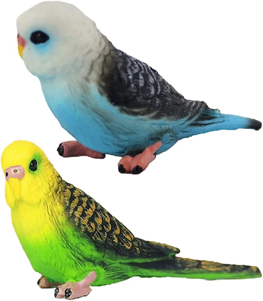Toyvian 2 piezas de simulación de loro grande de peluche de loro césped ornamento artificial pájaros falsos selva decoraciones de Navidad juguetes