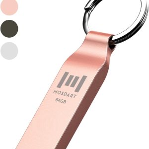 MOSDART ExFAT – Llavero de metal con unidad flash USB 2.0 de 64 GB, unidad de pulgar impermeable, 64 GB, a prueba de polvo, USB2.0 Jump Drive 64G, MOSDART ExFAT – Llavero de metal con unidad flash USB 2.0 de 64 GB, unidad de pulgar impermeable, 64 GB, a prueba de polvo, USB2.0 Jump Drive 64G,