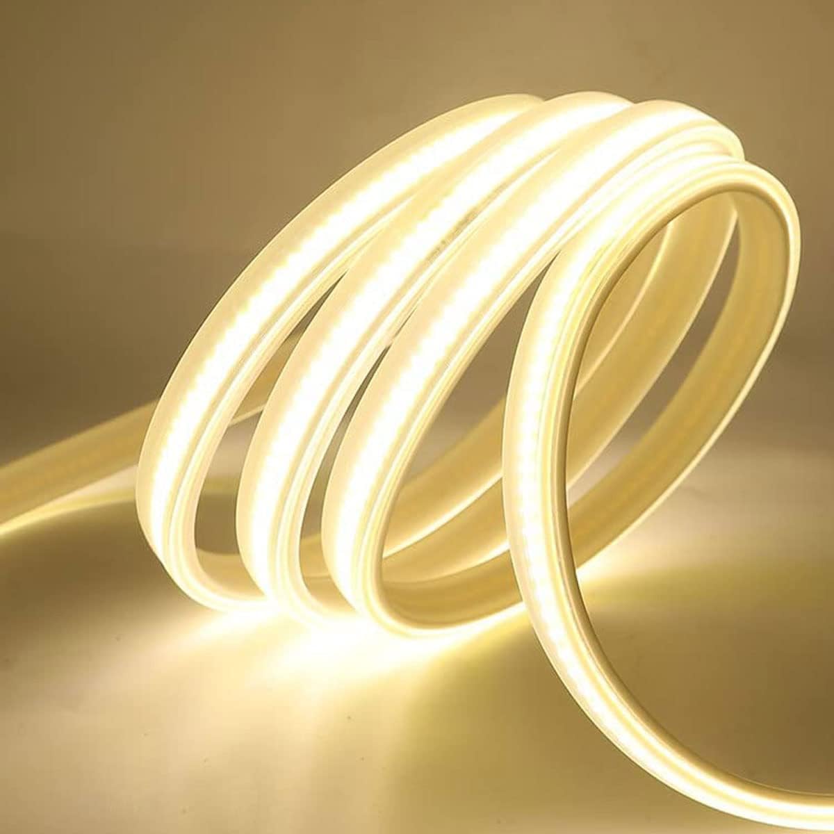 Tira de luces LED, 6.6 pies, AC110-130 V, alta densidad, 360 LEDsM, tira de luz COB, 7200 lm, súper brillante, regulable, impermeable, para