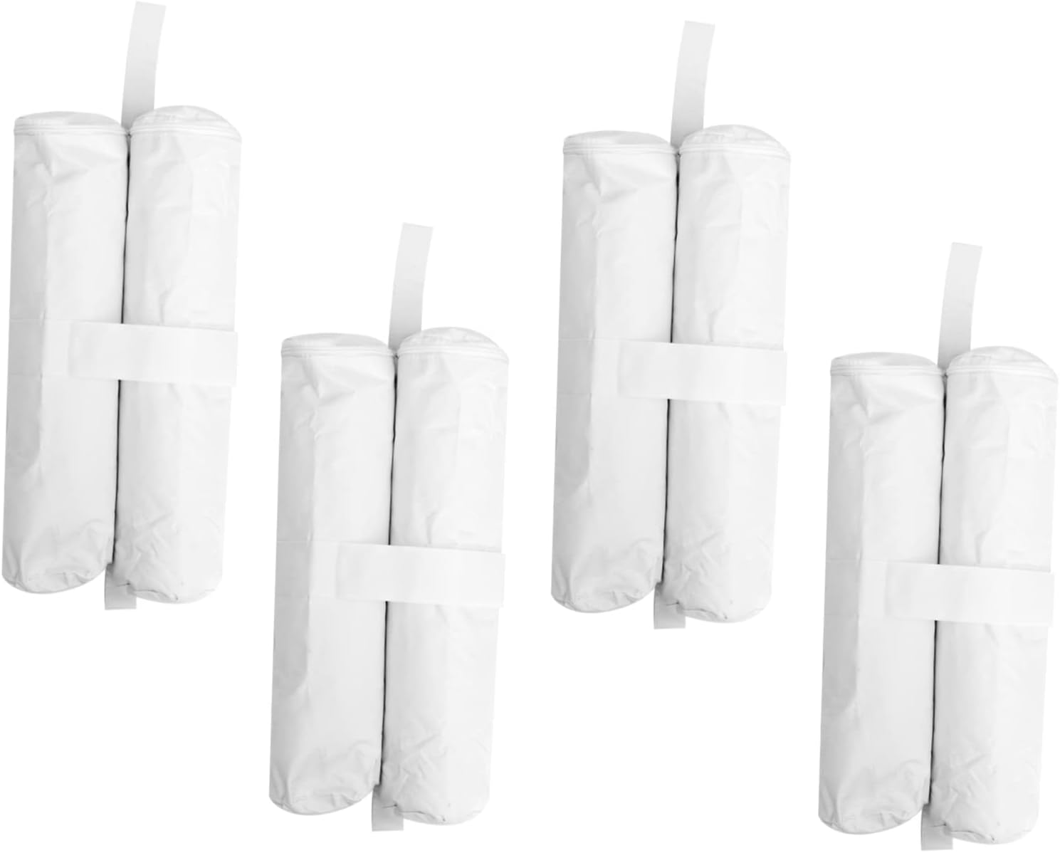 Bolsas de arena para toldo, 4 unidades, color blanco, resistente, resistente al viento, toldo para exteriores, toldo, pesos, marco de soporte,