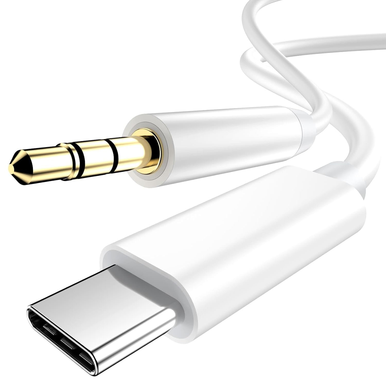 Cable de audio auxiliar para iPhone 15 a automóvil, 3.3 pies con certificado Apple MFi USB tipo C a 0.138 in para auriculares estéreo de automóvil,