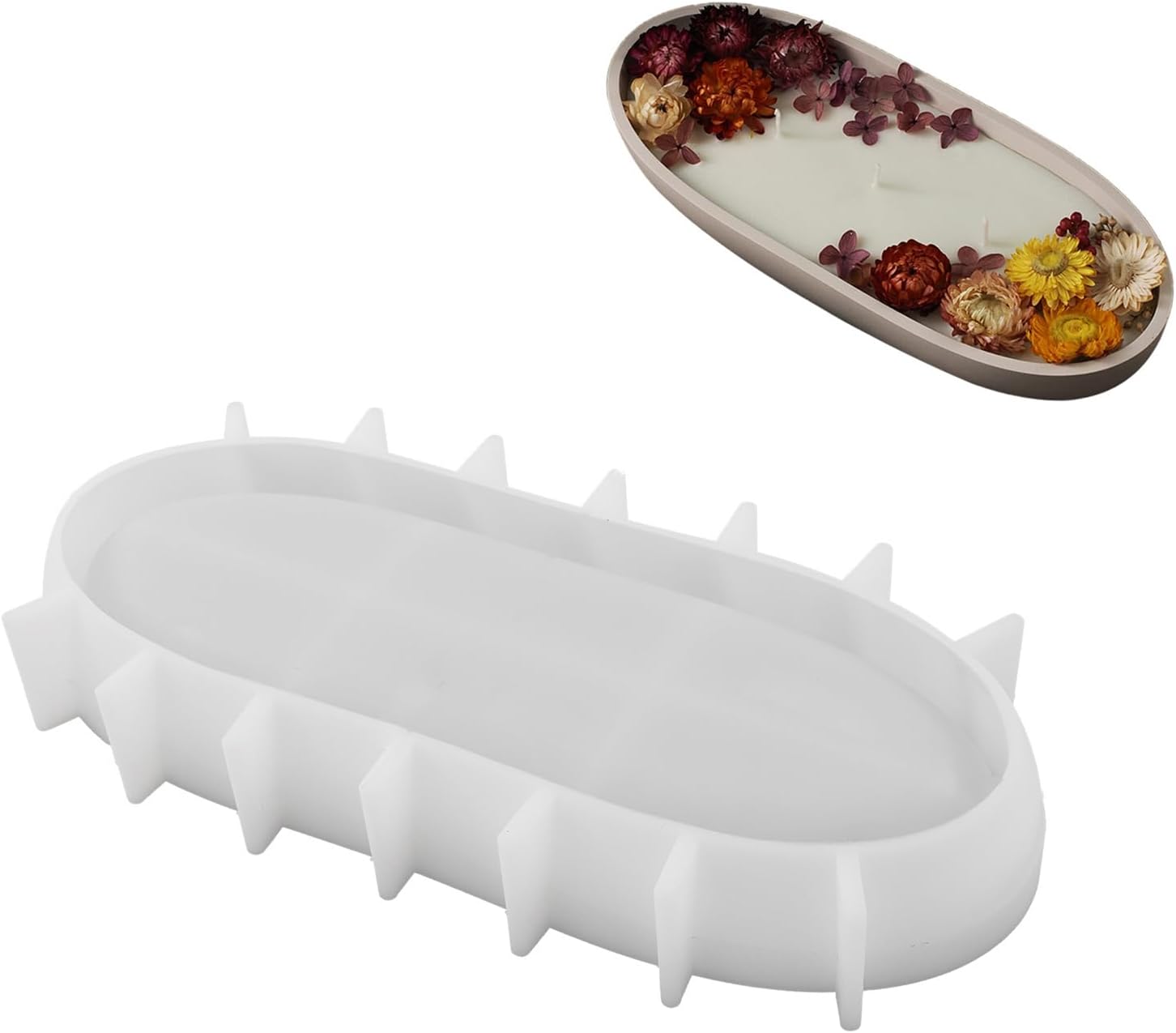 Molde de bandeja de almacenamiento de bricolaje Molde simple de barcos de resina Molde de contenedor de yeso Molde de contenedor de yeso DIY Plato