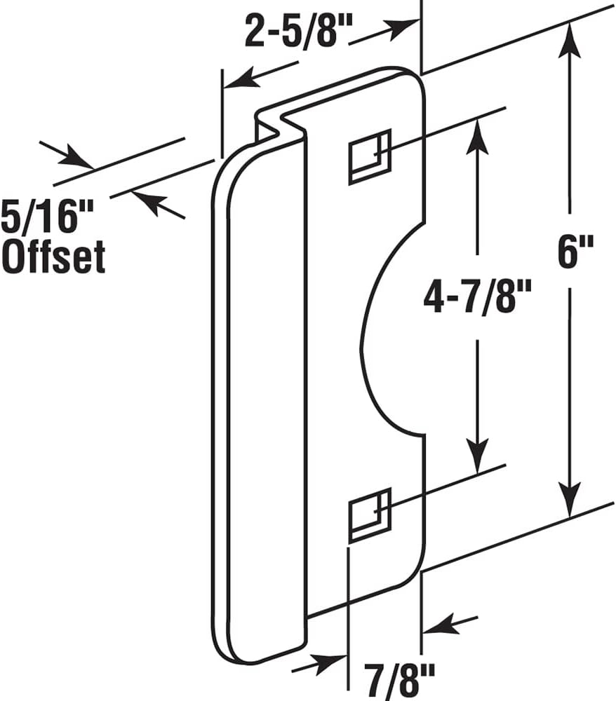 Prime-Line U 9510 – Cubierta de acero para puertas batientes, cubierta de 6 pulgadas con desplazamiento de 516 pulgadas, latón pulido, juego de 1