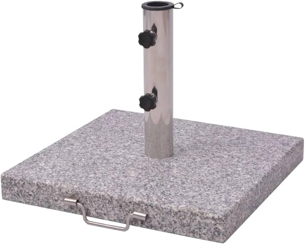 FurturHome Base cuadrada para sombrilla  Soporte de sombrilla para exteriores  Base de sombrilla para patio exterior, césped, jardín  Granito gris