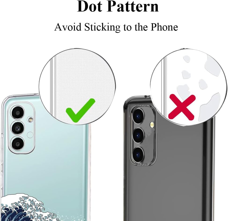Unov Funda compatible con Samsung Galaxy A13 transparente con diseño de TPU suave, absorción de golpes, diseño delgado en relieve, cubierta trasera