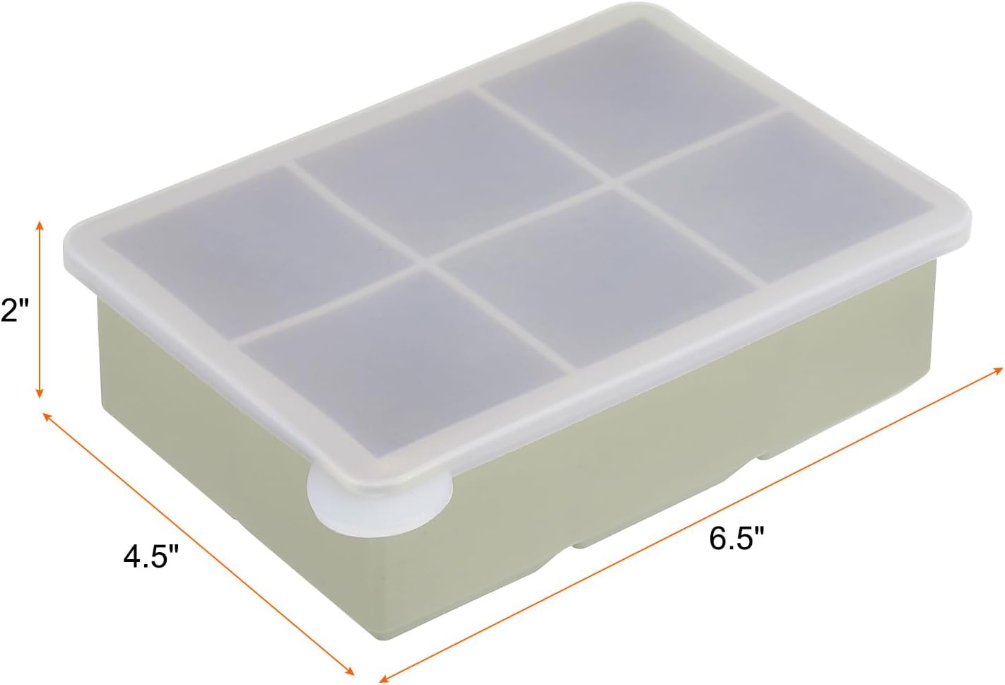 MECCANIXITY Molde para cubitos de hielo, bandeja de silicona para cubitos de hielo de 6 x 2 pulgadas con tapa para cóctel, jugo, bebida casera