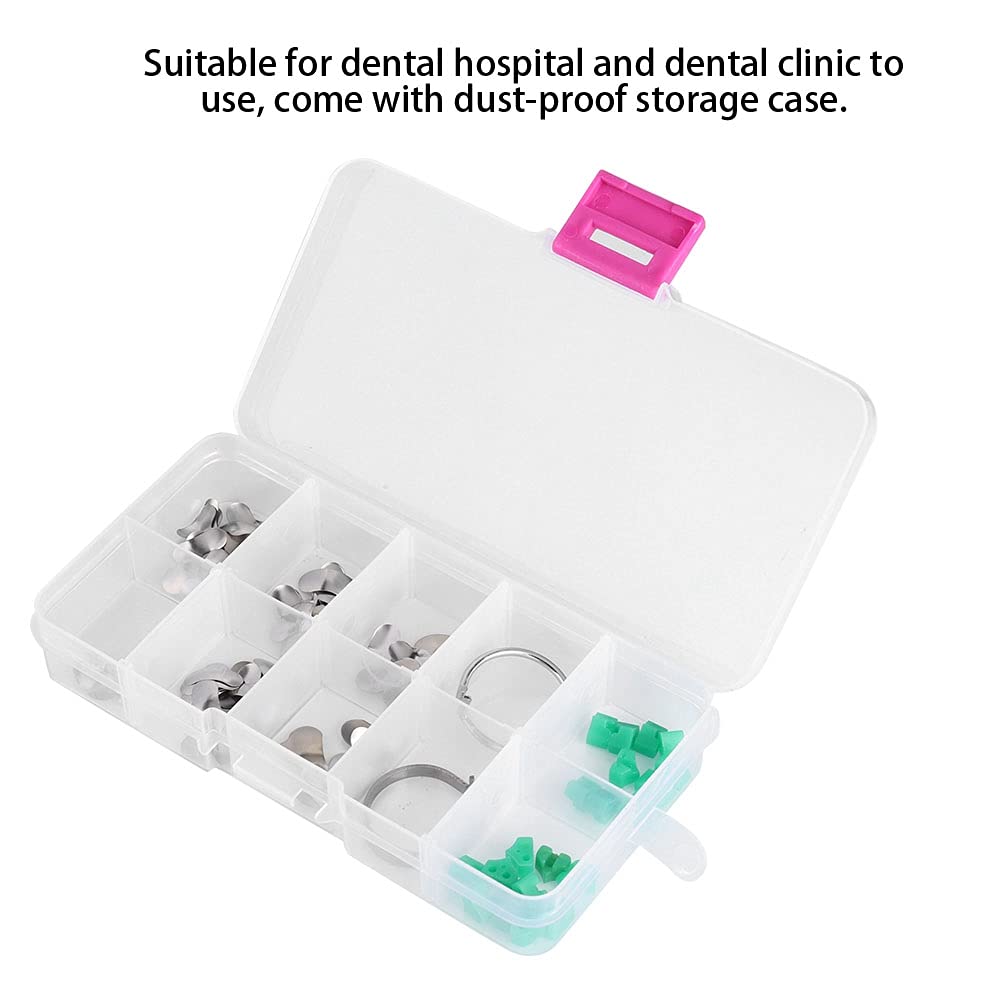 Seccional dental, 100 piezas coronas contorneadas matrices metálicas bandas de repuesto de matriz combinada abrazadera suministros de ortodoncia kit