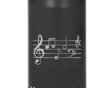 LaserGram Botella de agua con tapa abatible de doble pared de 20 onzas con pajilla, personal de música, grabado personalizado incluido (negro) LaserGram Botella de agua con tapa abatible de doble pared de 20 onzas con pajilla, personal de música, grabado personalizado incluido (negro)