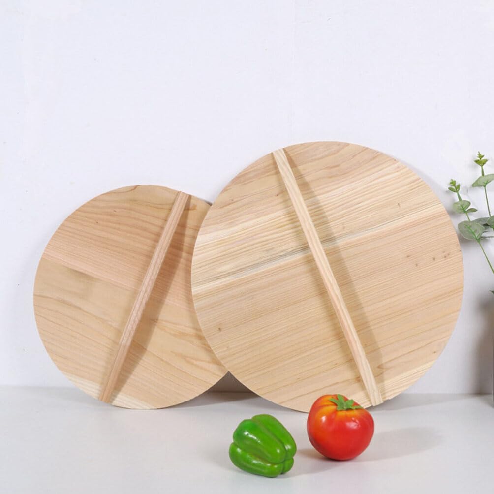 Ipetboom Tapa Wok de madera Utensilios de cocina de madera Cubierta de sartén de madera Tapa de wok de madera Cubierta de olla de 9.1 in Cubierta de