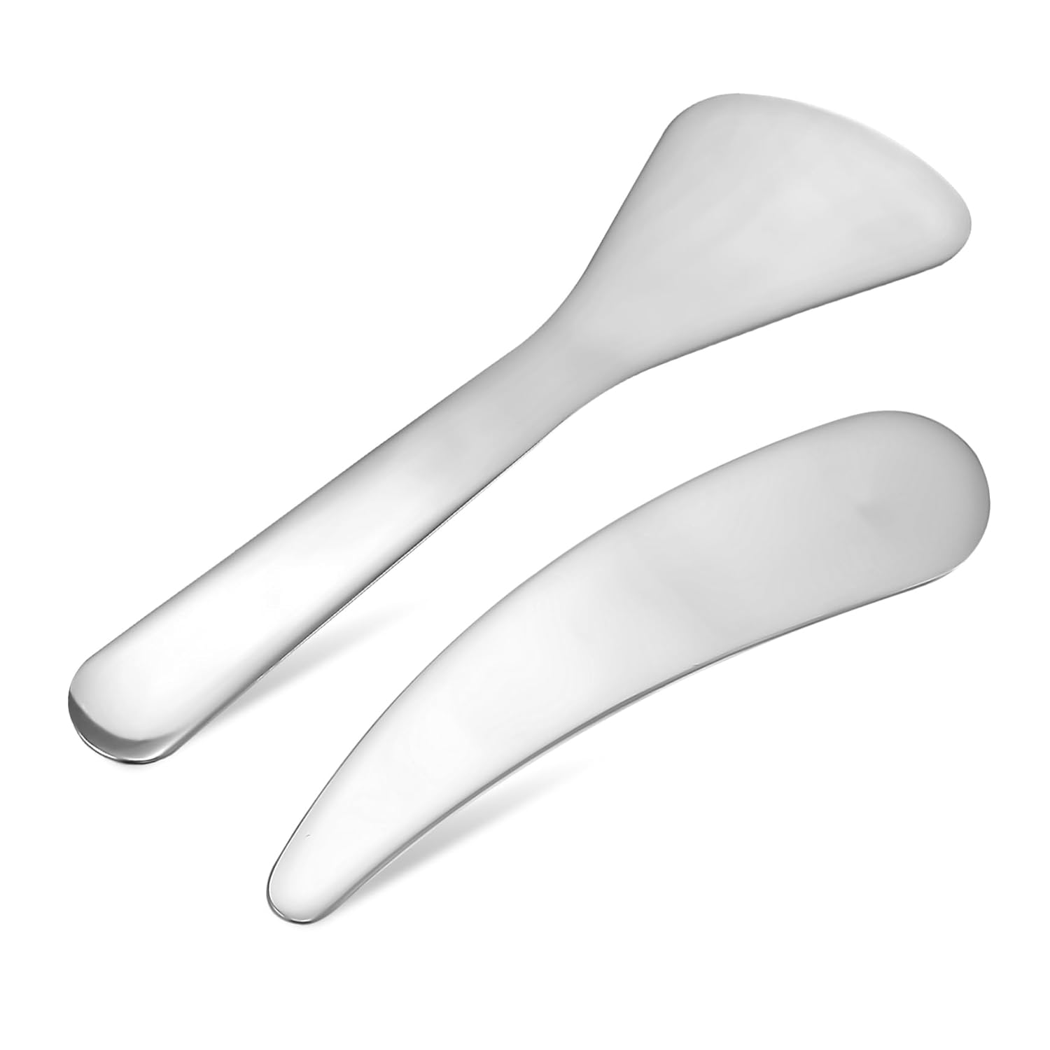 2 unids herramienta de belleza producto cuchara de metal cosmética espátula crema espátula loción espátula pequeña espátula de labios de metal